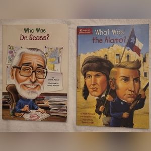 2 nonfiction books - Who was Dr. Seuss? and What was the Alamo?